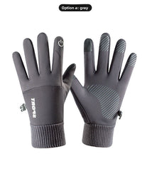 Gray Waterproof Thermal Gloves